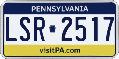 PA license plate LSR2517