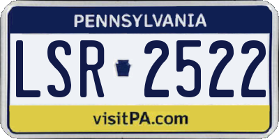 PA license plate LSR2522