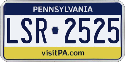 PA license plate LSR2525