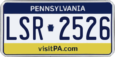 PA license plate LSR2526