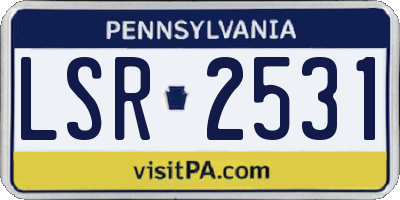 PA license plate LSR2531