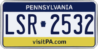 PA license plate LSR2532