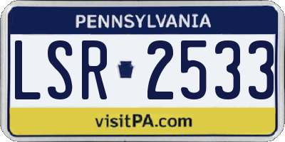 PA license plate LSR2533