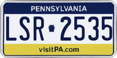 PA license plate LSR2535