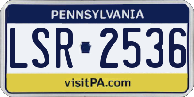 PA license plate LSR2536