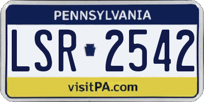 PA license plate LSR2542