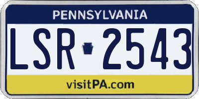 PA license plate LSR2543