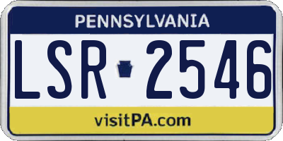 PA license plate LSR2546