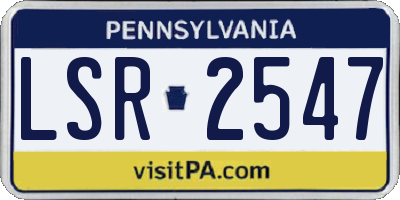PA license plate LSR2547