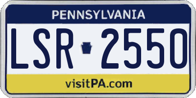 PA license plate LSR2550