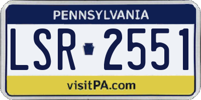 PA license plate LSR2551