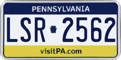 PA license plate LSR2562