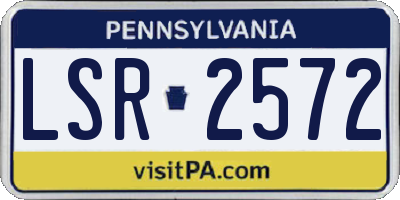 PA license plate LSR2572