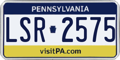 PA license plate LSR2575