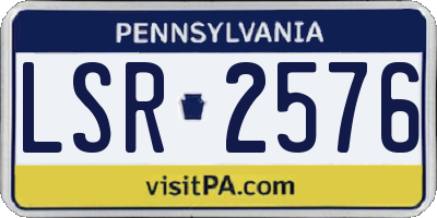 PA license plate LSR2576