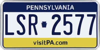 PA license plate LSR2577