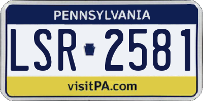 PA license plate LSR2581