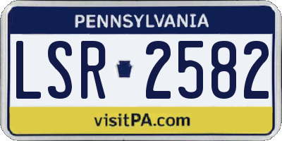 PA license plate LSR2582