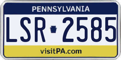 PA license plate LSR2585