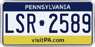 PA license plate LSR2589