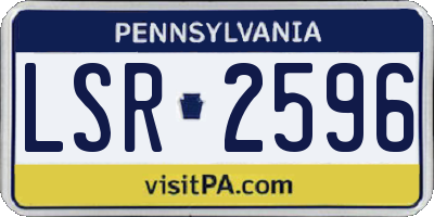 PA license plate LSR2596