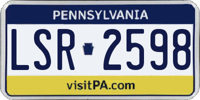 PA license plate LSR2598