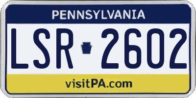 PA license plate LSR2602