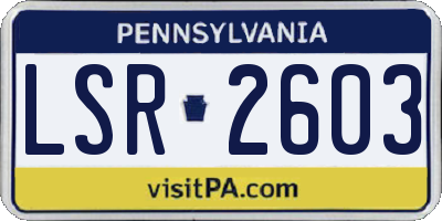 PA license plate LSR2603
