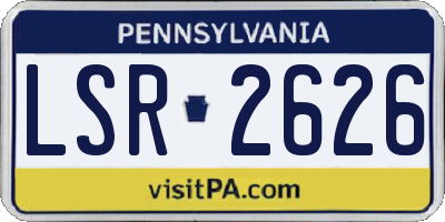 PA license plate LSR2626