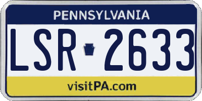 PA license plate LSR2633