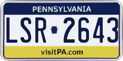 PA license plate LSR2643