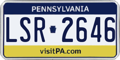 PA license plate LSR2646