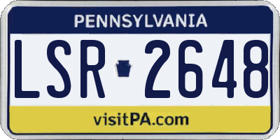 PA license plate LSR2648