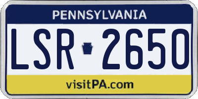 PA license plate LSR2650