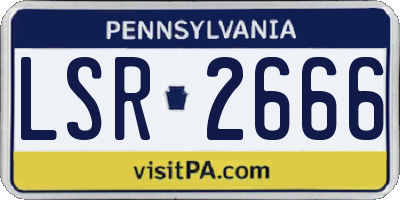 PA license plate LSR2666