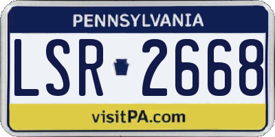 PA license plate LSR2668