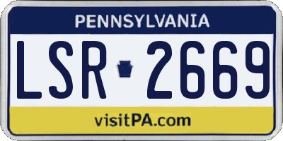 PA license plate LSR2669