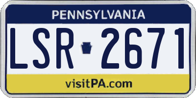 PA license plate LSR2671