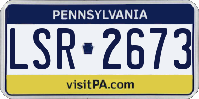 PA license plate LSR2673
