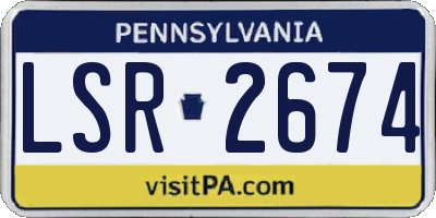 PA license plate LSR2674