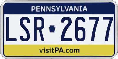 PA license plate LSR2677
