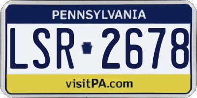 PA license plate LSR2678