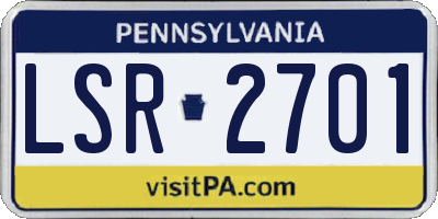 PA license plate LSR2701