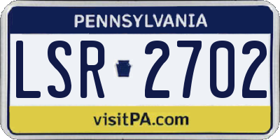 PA license plate LSR2702