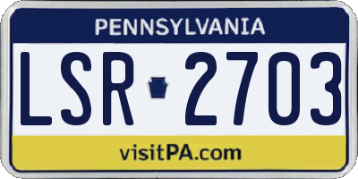 PA license plate LSR2703