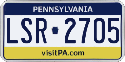 PA license plate LSR2705