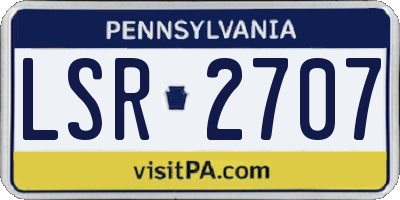 PA license plate LSR2707