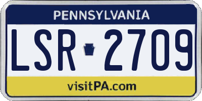 PA license plate LSR2709