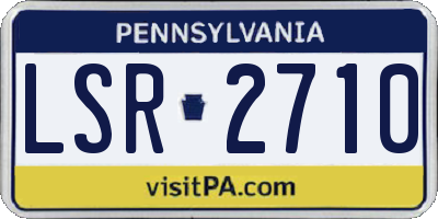 PA license plate LSR2710