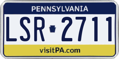 PA license plate LSR2711